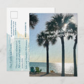 We hebben Beach Palm Trees Budget Move verplaatst Aankondigingskaart (Voorkant / Achterkant)