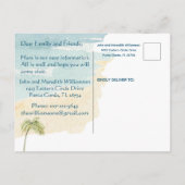 We hebben Beach Palm Trees Budget Move verplaatst Aankondigingskaart (Achterkant)