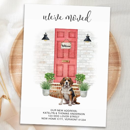 We hebben Beagle Red Door Waterverf Dog verhuisd Aankondiging