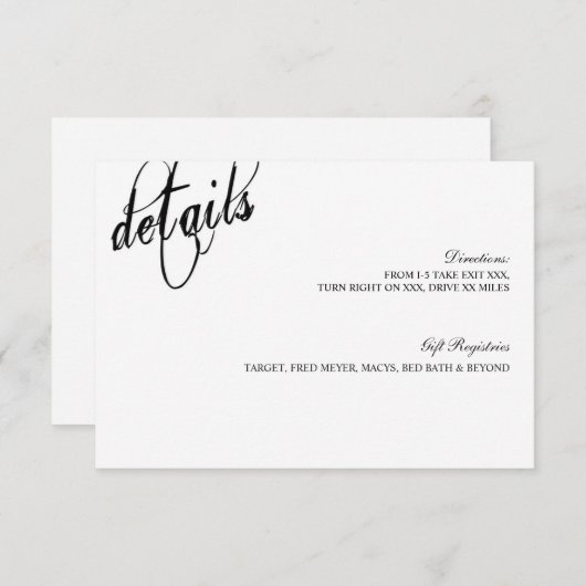 We hebben beslist over de altijd trouwende fiets informatiekaartje (Voorkant / Achterkant)