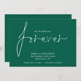 We hebben besloten om Forever Emerald de datum te  Save The Date