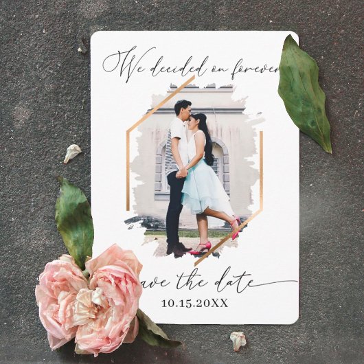 We hebben besloten om het Verloving van de Foto va Save The Date