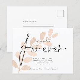 We hebben besloten om voor altijd perzik gebladert uitnodiging briefkaart