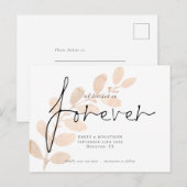 We hebben besloten om voor altijd perzik gebladert uitnodiging briefkaart (Voorkant / Achterkant)