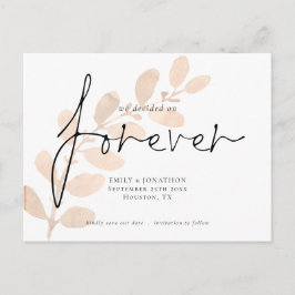 We hebben besloten om voor altijd perzik gebladert uitnodiging briefkaart