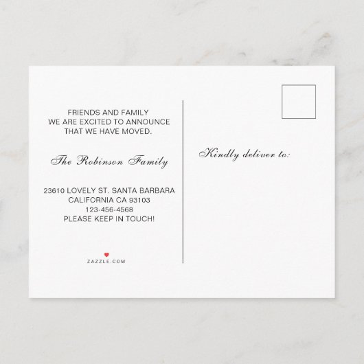 We hebben Bewegd Typografie Script New Home Moving Aankondigingskaart (Achterkant)