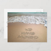 We hebben Beweging Strand Zand Schrijven Aankondigingskaart (Voorkant / Achterkant)