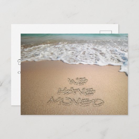 We hebben Beweging Strand Zand Schrijven Aankondigingskaart (Voorkant / Achterkant)