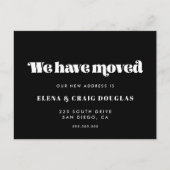 We hebben  bewogen aankondigingskaart (Voorkant)