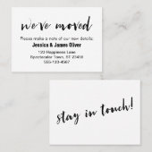 "We hebben bewogen" Casual handschrift typografie  Visitekaartje (Voorkant / Achterkant)