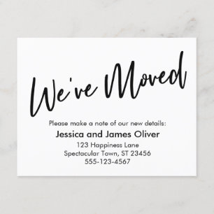 "We hebben bewogen" Modern handschrift zwart wit K Kaart