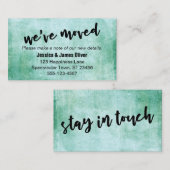 "We hebben bewogen" Vette typografie, groene Grung Visitekaartje (Voorkant / Achterkant)