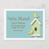 We hebben Birdhouse New Address Briefkaart verplaa (Voorkant)