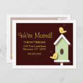 We hebben Birdhouse New Address Briefkaart verplaa (Voorkant / Achterkant)