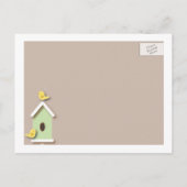 We hebben Birdhouse New Address Briefkaart verplaa (Achterkant)