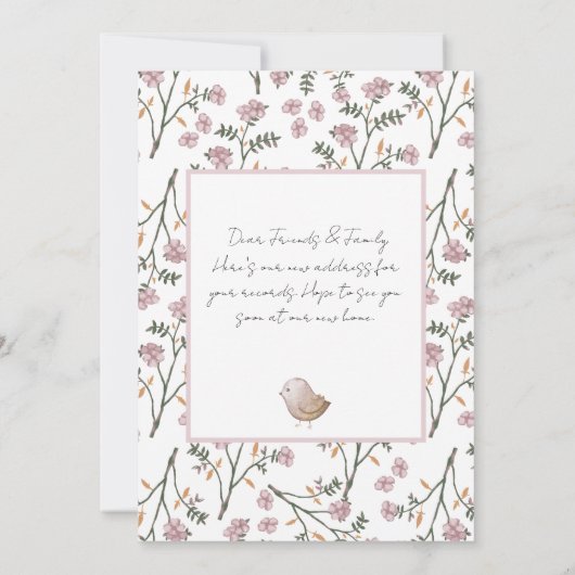 We hebben Birdhouse New Home Moving Announcement v Kaart (Achterkant)