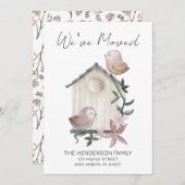 We hebben Birdhouse New Home Moving Announcement v Kaart (Voorkant / Achterkant)