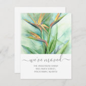 We hebben Birds of Paradise Floral Name Script ver Aankondiging (Voorkant / Achterkant)