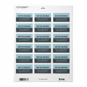 We hebben Black Blue Glow New Address verplaatst Etiket (Full Sheet)