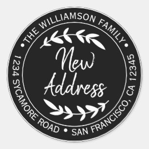 We hebben Black New Address label verplaatst