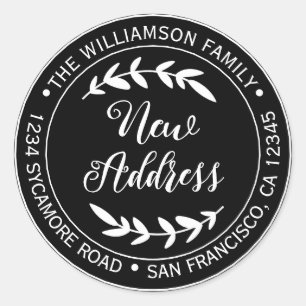 We hebben Black New Address label verplaatst