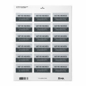 We hebben Black Pastel Blue New Address verplaatst Etiket (Full Sheet)