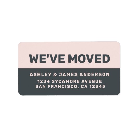 We hebben Black Pastel Pink New Address Label verp (Voorkant)