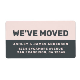 We hebben Black Pastel Pink New Address Label verp