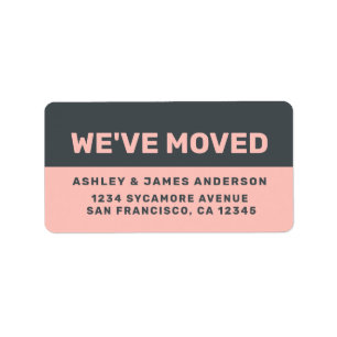 We hebben Black Pastel Pink New Address Label verp