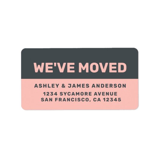 We hebben Black Pastel Pink New Address Label verp (Voorkant)