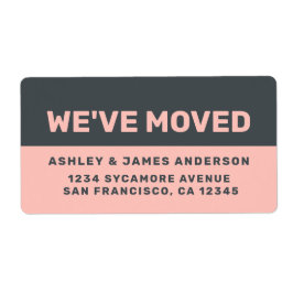 We hebben Black Pastel Pink New Address Label verp
