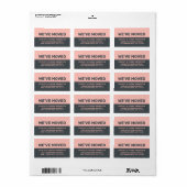 We hebben Black Pastel Pink New Address verplaatst Etiket (Full Sheet)