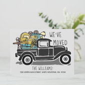 We hebben  Black Truck Change of Address verplaats Aankondiging (Staand voorkant)