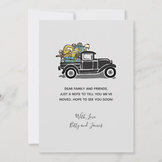 We hebben Black Truck Change of Address verplaats Aankondiging (Achterkant)