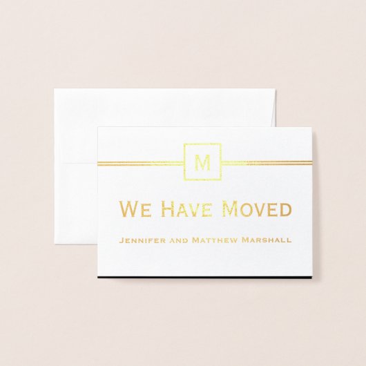 We hebben Black White Gold verhuisaankondiging ver Folie Kaarten (Voorkant met envelop)