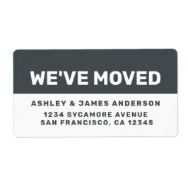 We hebben Black White New Address verplaatst Etiket