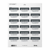We hebben Black White New Address verplaatst Etiket (Full Sheet)