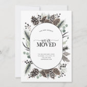 We hebben Black Winter Moving Announcement verplaa Feestdagenkaart (Voorkant)