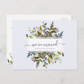 We hebben Blue Botanical Script aankondiging verpl Briefkaart (Voorkant / Achterkant)