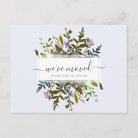 We hebben Blue Botanical Script aankondiging verpl Briefkaart (Voorkant)