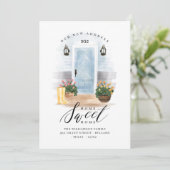 We hebben Blue Chic Country Waterverf Blue Door ve Aankondiging (Staand voorkant)