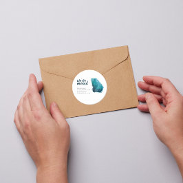 We hebben Blue Waterverf Georgia verplaatst Ronde Sticker