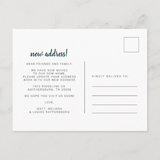 We hebben Boho Chic Bedroom Moving Adres verplaats Aankondigingskaart (Achterkant)