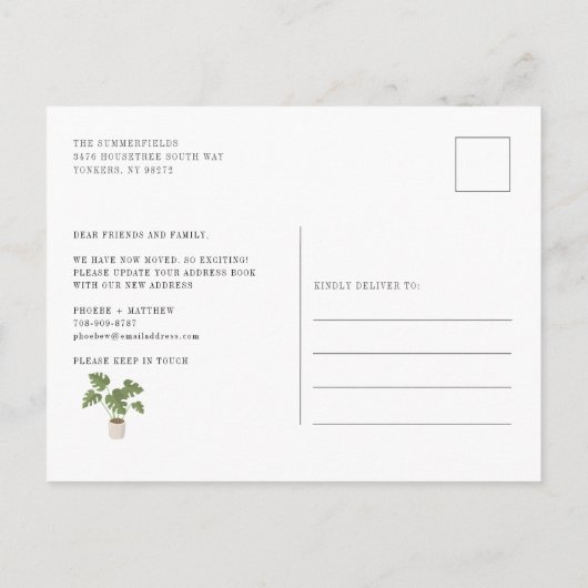 We hebben Boho Chic Change of Address Moving verpl Aankondigingskaart (Achterkant)
