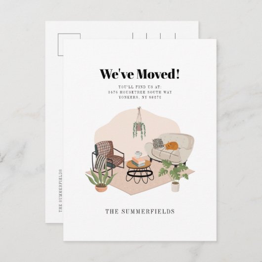 We hebben Boho Chic Change of Address Moving verpl Aankondigingskaart (Voorkant / Achterkant)