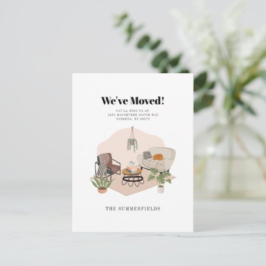 We hebben Boho Chic Change of Address Moving verpl Aankondigingskaart (Staand voorkant)