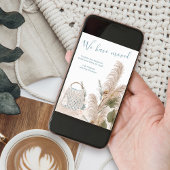 We hebben Boho Chic Macrame Pampas Grass Moving Aankondiging