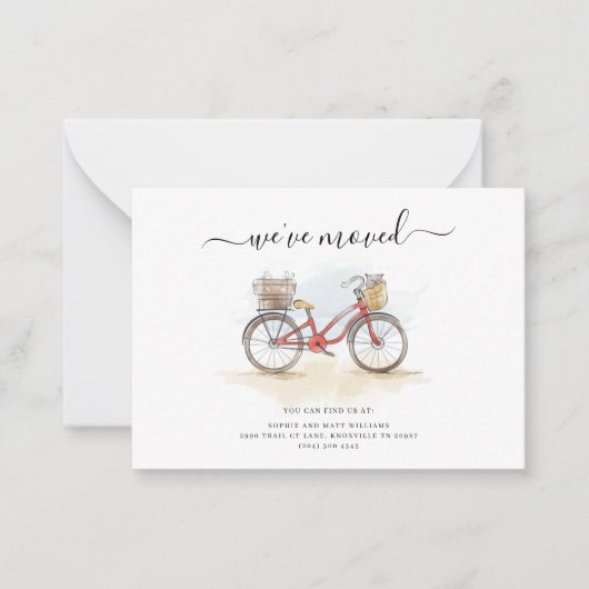 We hebben Boho Chic Red Bicycle Moving Notitiekaartje