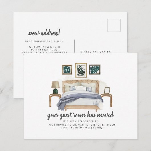 We hebben Boho Chic verhuisd Aankondigingskaart (Voorkant / Achterkant)