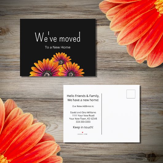 We hebben Boho Daisies Floral Moving verplaatst Aankondigingskaart